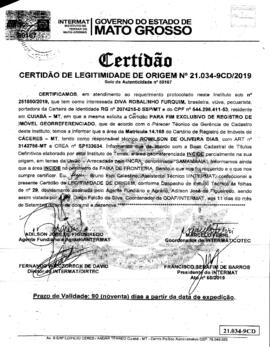 NÚMERO DA CERTIDÃO: 21.034-9CD.2019