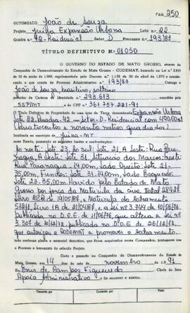 NÚMERO DO TÍTULO: 01050