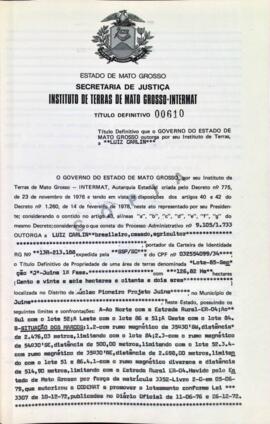 NÚMERO DO TÍTULO: 00610