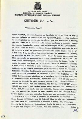 NÚMERO DA CERTIDÃO: 107.92