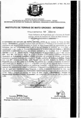 NÚMERO DO TÍTULO: 00419