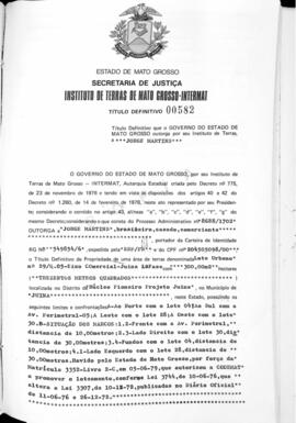 NÚMERO DO TÍTULO: 00582