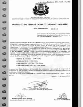 NÚMERO DO TÍTULO: 10432