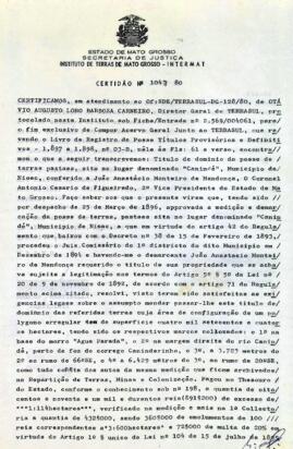 NÚMERO DA CERTIDÃO: 1047.80