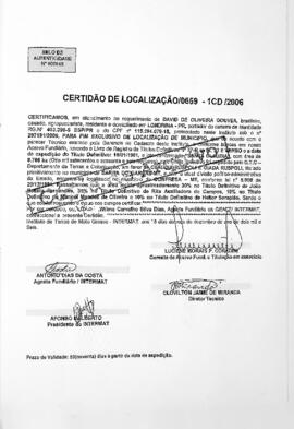 NÚMERO DA CERTIDÃO: 0659-1CD.2006