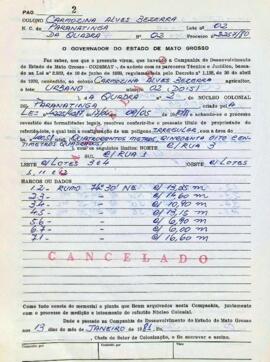 NÚMERO DO TÍTULO: SEM DADOS