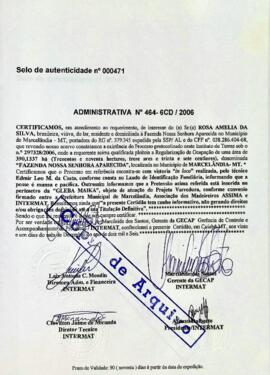 NÚMERO DA CERTIDÃO: 464-6CD.2006