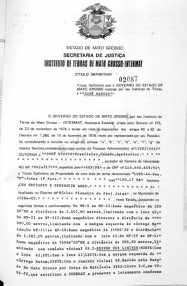 NÚMERO DO TÍTULO: 02087