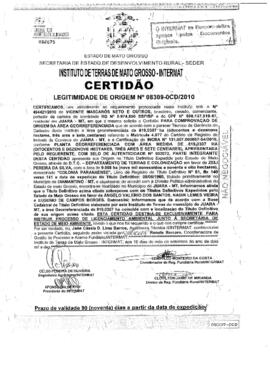 NÚMERO DA CERTIDÃO: 08309-0CD.2010