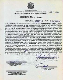 NÚMERO DA CERTIDÃO: 074.2002