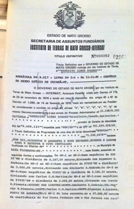 NÚMERO DO TÍTULO: 000262