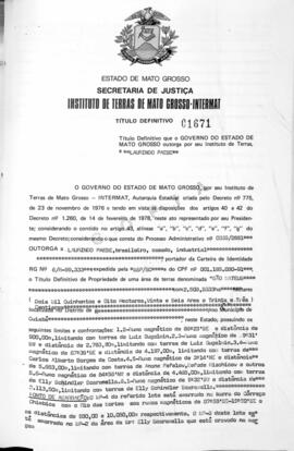 NÚMERO DO TÍTULO: 01671