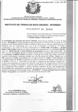 NÚMERO DO TÍTULO: 00465