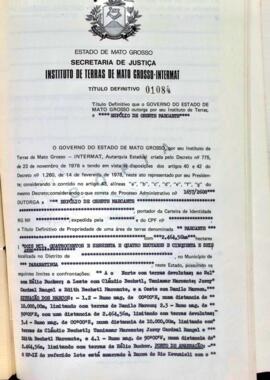 NÚMERO DO TÍTULO: 01084