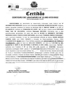 NÚMERO DA CERTIDÃO: 23.882-9CD.2022