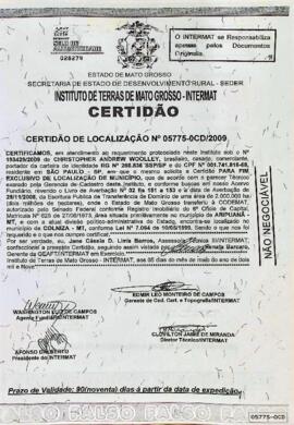 NÚMERO DA CERTIDÃO: 05775-0CD.2009
