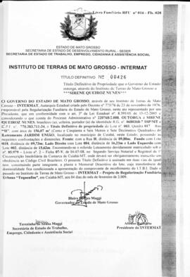 NÚMERO DO TÍTULO: 00426
