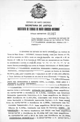 NÚMERO DO TÍTULO: 01327