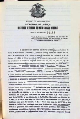 NÚMERO DO TÍTULO: 01168