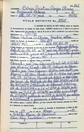 NÚMERO DO TÍTULO: 3968