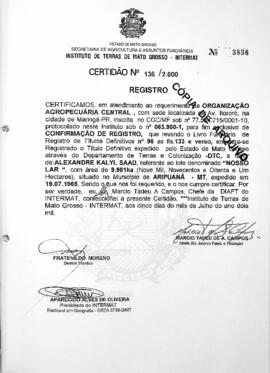 NÚMERO DA CERTIDÃO: 136.2000