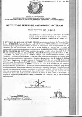 NÚMERO DO TÍTULO: 00467