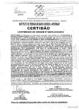 NÚMERO DA CERTIDÃO: 08276-2CD.2010