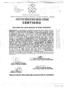 NÚMERO DA CERTIDÃO: 07627-4CD.2010