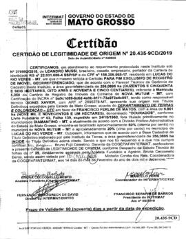 NÚMERO DA CERTIDÃO: 20.435-9CD.2019