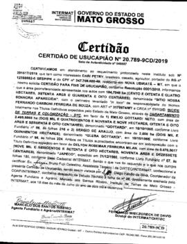 NÚMERO DA CERTIDÃO: 20.789-9CD.2019