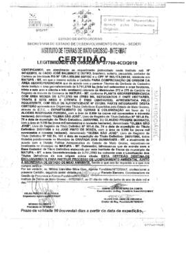 NÚMERO DA CERTIDÃO: 07760-4CD.2010