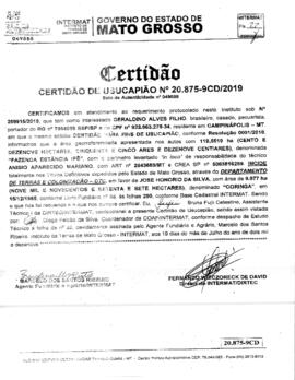 NÚMERO DA CERTIDÃO: 20.875-9CD.2019