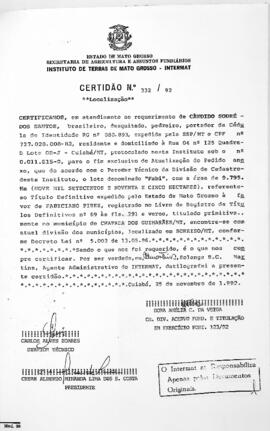 NÚMERO DA CERTIDÃO: 332.92