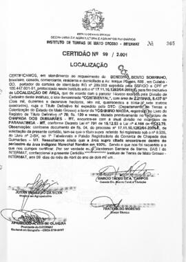 NÚMERO DA CERTIDÃO: 99.2.001