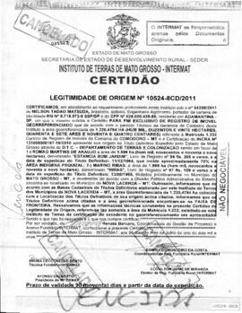 NÚMERO DA CERTIDÃO: 10524-8CD.2011