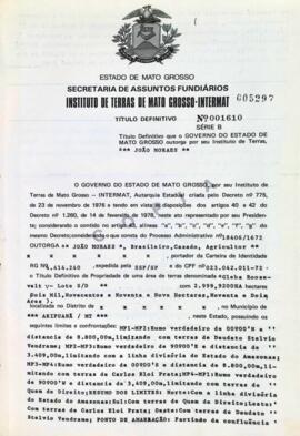 NÚMERO DO TÍTULO: 001610