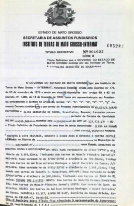 NÚMERO DO TÍTULO: 001622