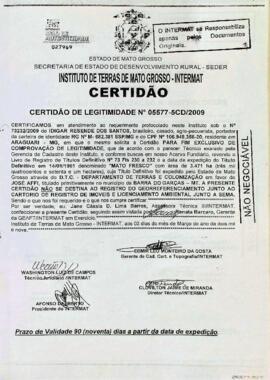 NÚMERO DA CERTIDÃO: 05577-5CD.2009