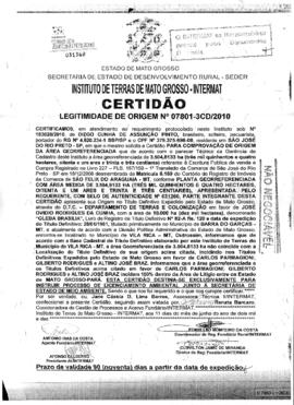 NÚMERO DA CERTIDÃO: 07801-3CD.2010