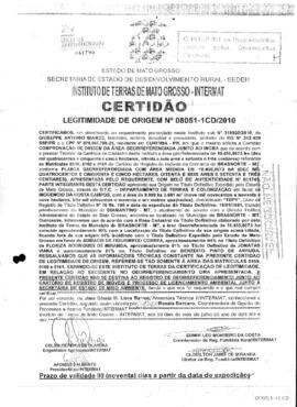 NÚMERO DA CERTIDÃO: 08051-1CD.2010