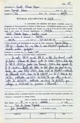 NÚMERO DO TÍTULO: 01118