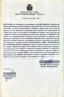 NÚMERO DA CERTIDÃO: 848.81