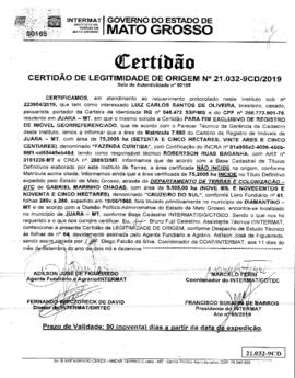 NÚMERO DA CERTIDÃO: 21.032-9CD.2019
