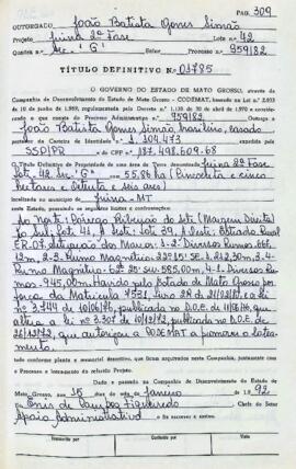 NÚMERO DO TÍTULO: 01785