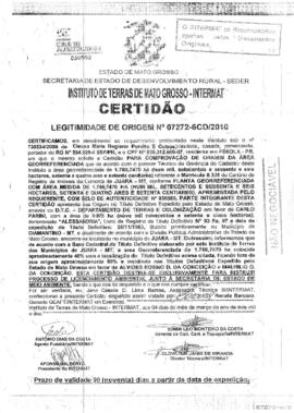 NÚMERO DA CERTIDÃO: 07272-6CD.2010