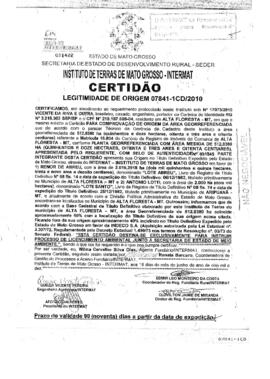 NÚMERO DA CERTIDÃO: 07841-1CD.2010