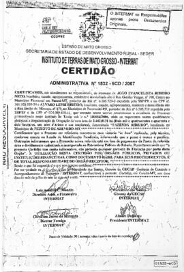 NÚMERO DA CERTIDÃO: 1532-6CD.2007