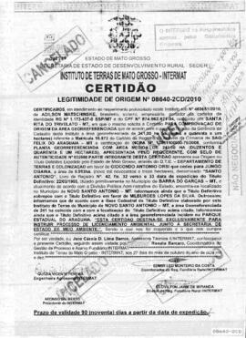NÚMERO DA CERTIDÃO: 08640-2CD.2010