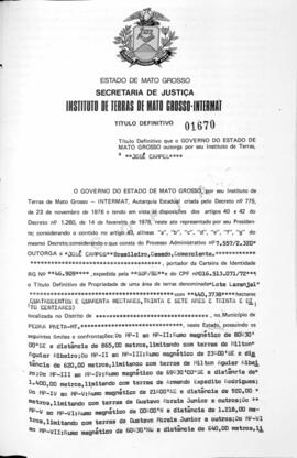 NÚMERO DO TÍTULO: 01670