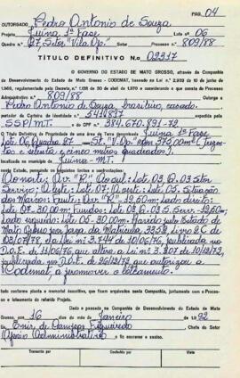 NÚMERO DO TÍTULO: 02317